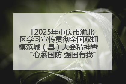 2025年重庆市渝北区学习宣传贯彻全国双拥模范城（县）大会精神暨“心系国防 强国有我”国防教育活动