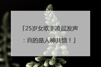25岁女歌手凌晨发声：真的是人神共愤！