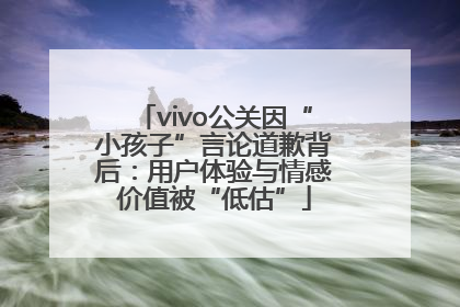 vivo公关因“小孩子”言论道歉背后：用户体验与情感价值被“低估”